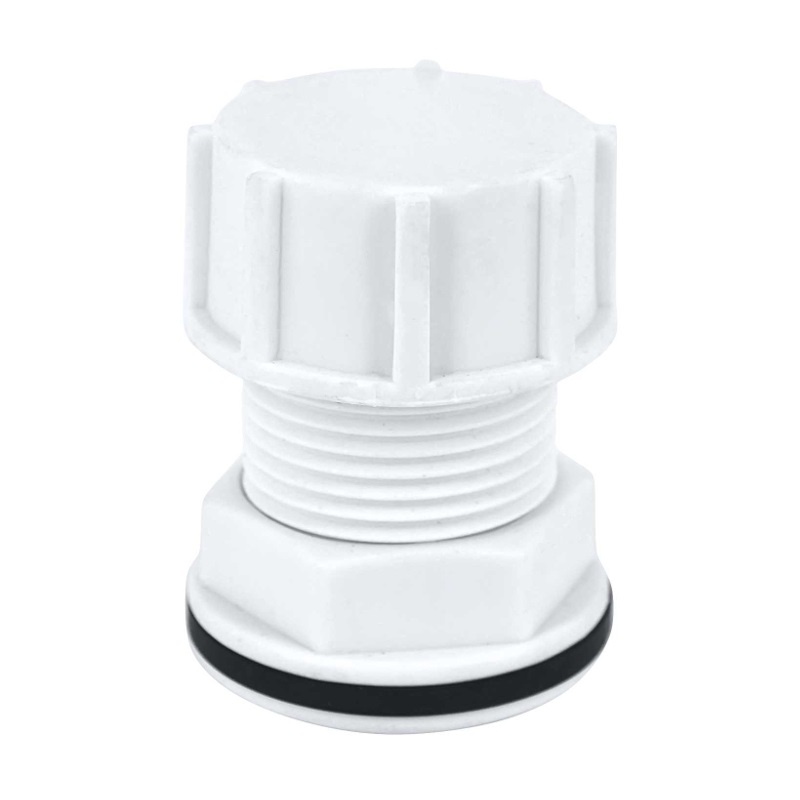 Отвод врезка д/резервуара резьбовой 1/2" НР в сборе (2 прокладки, заглушка), пластик