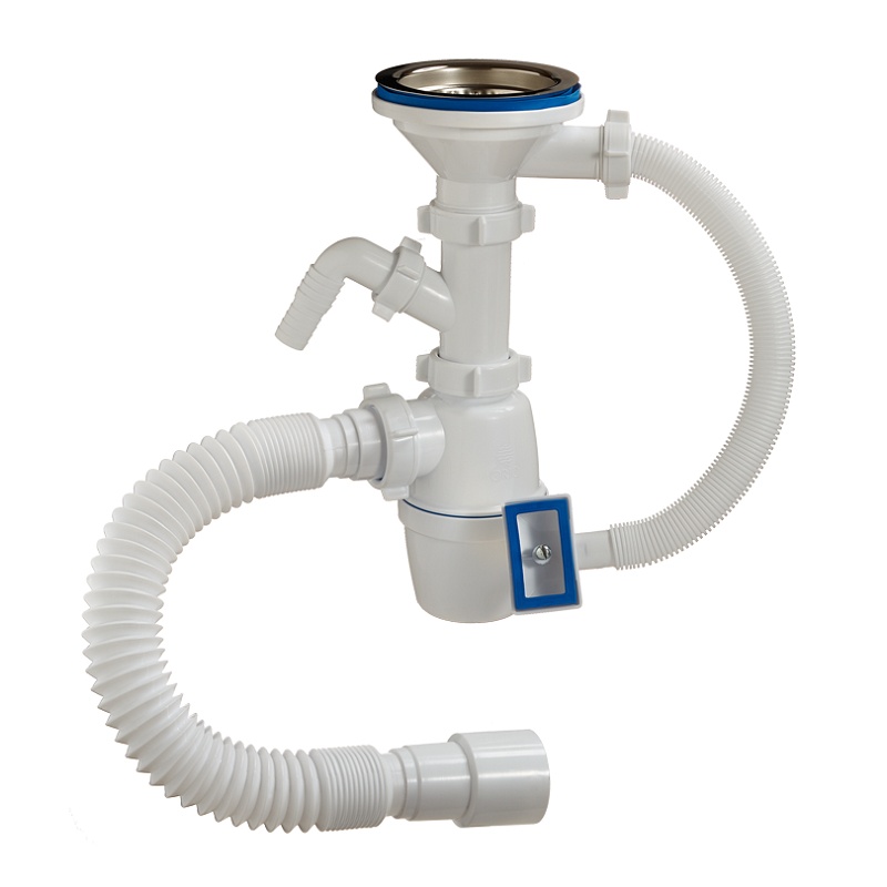 ОРИО Сифон бутыл. 3 1/2"х40мм, перелив, отвод, г.труба 40*40/50мм. d=114мм. А-4011