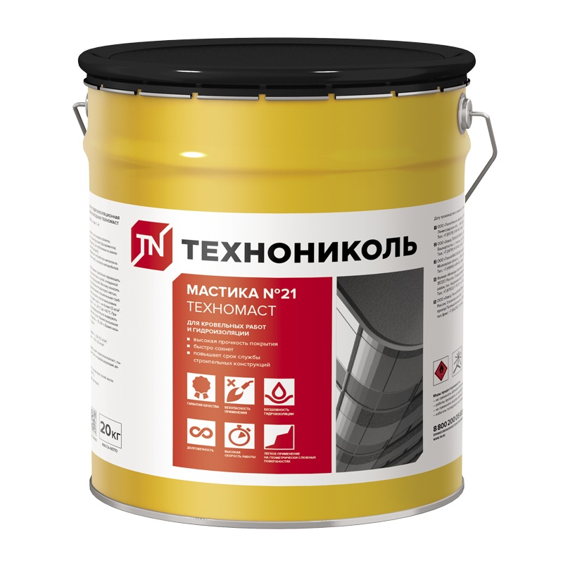 ТЕХНОНИКОЛЬ Мастика БПХ кровельная битумно-полимерная №21 3кг