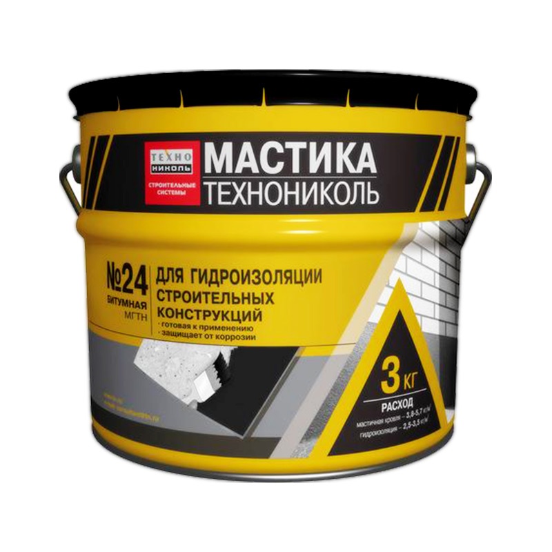 ТЕХНОНИКОЛЬ Мастика битумная гидроизоляционная №24 3кг