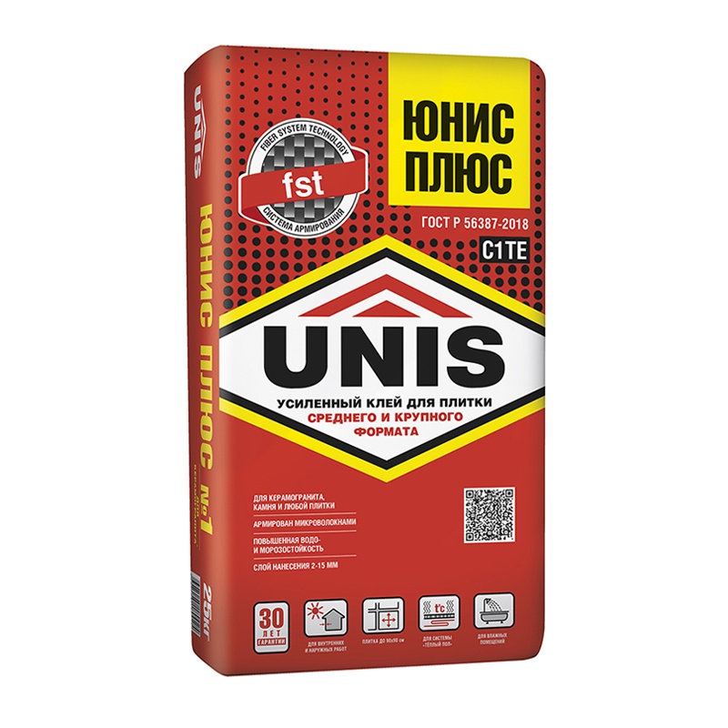 ЮНИС Клей плиточный Плюс (25кг)(красный)