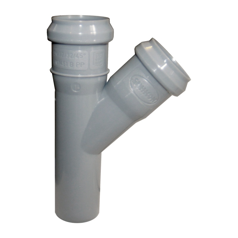 Тройник внутренний d=32х32мм 45гр серый