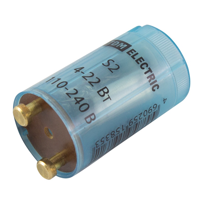 Стартер для запуска люминисцентных ламп 4-80Вт, 230В, медные контакты