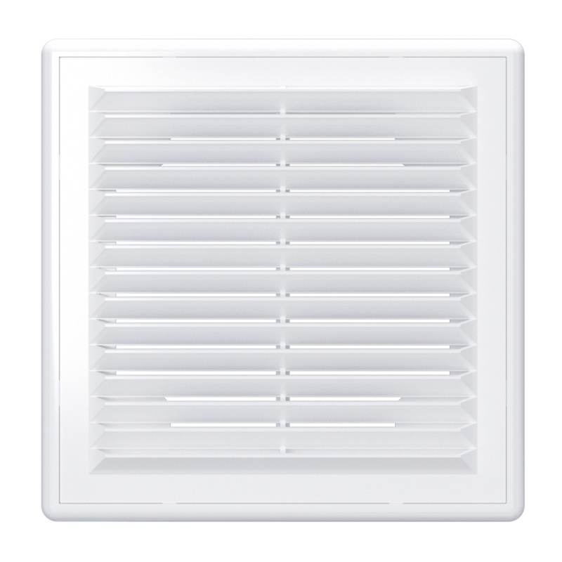 Решетка круглая d=200мм с фланцем d=150мм с москитной сеткой белая