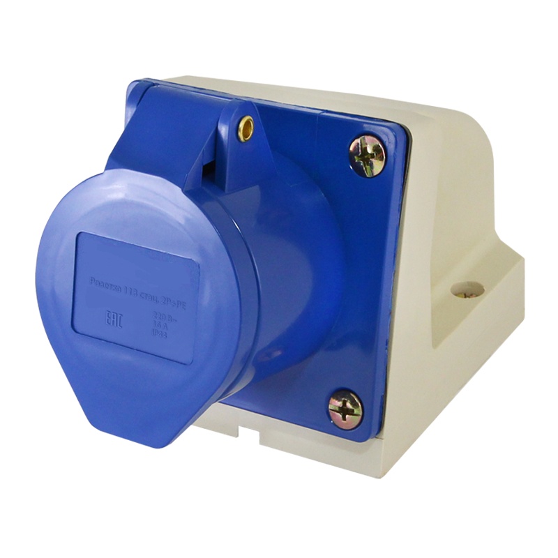 Розетка стационарная 113, 2Р+РЕ, 16A, 230В, IP44