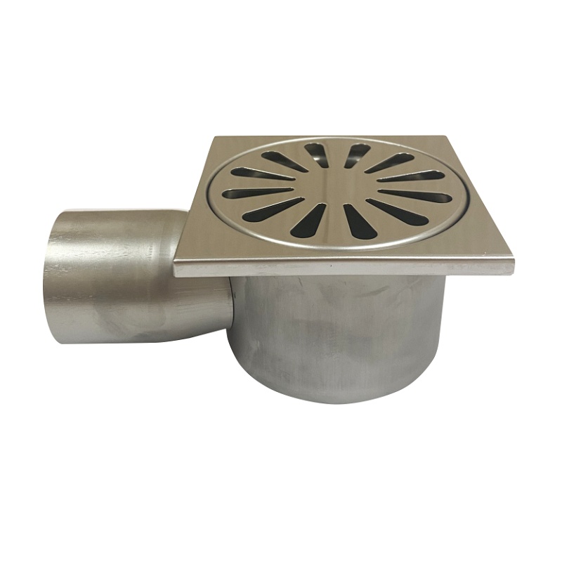 Трап мет. н/регул. гоизон. d=50мм 100мм*100мм,гидрозатвор,хром