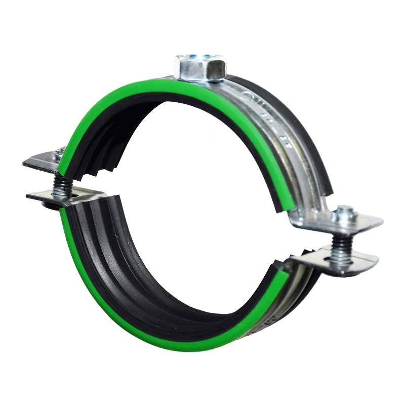 Хомут сантехнический д/труб 1  1/2 (48-53мм) с резин.упл.и гайкой м8