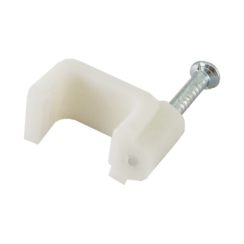 Скоба крепежная для кабеля TDM R7 крепежная, плоская пластиковая (50шт.)