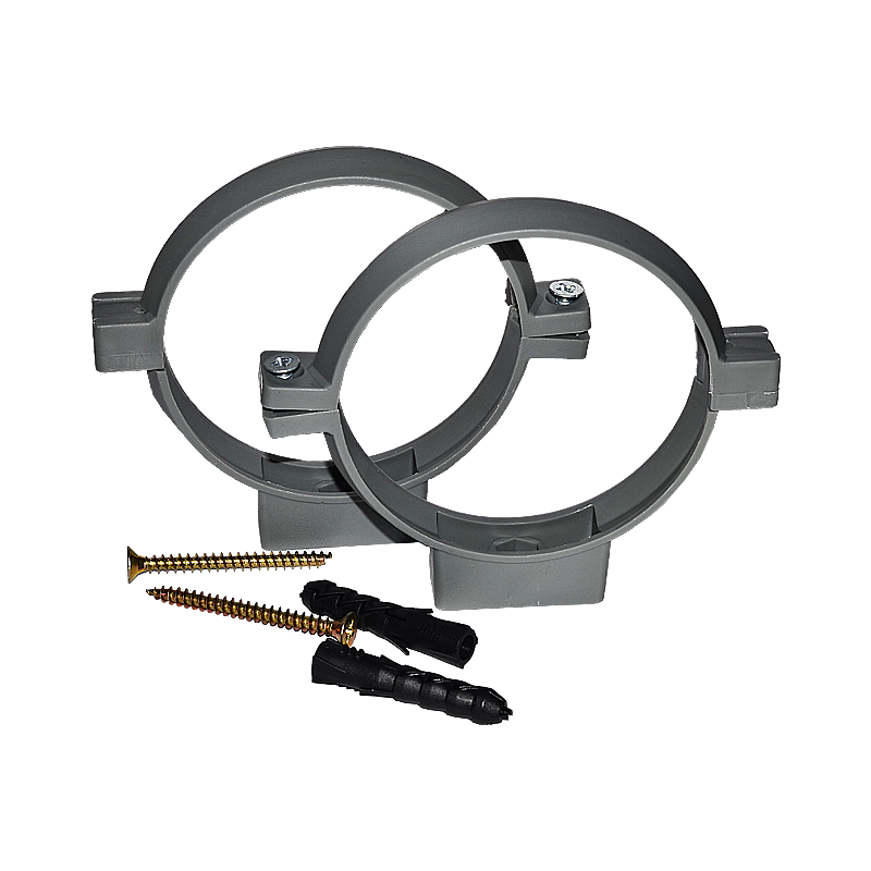 Хомут пластиковый канализ.110 дюбель +шуруп серый (2шт)