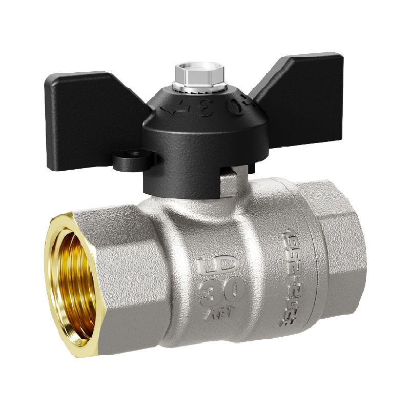Кран шаровый PN40 3/4" В/В газовый бабочка