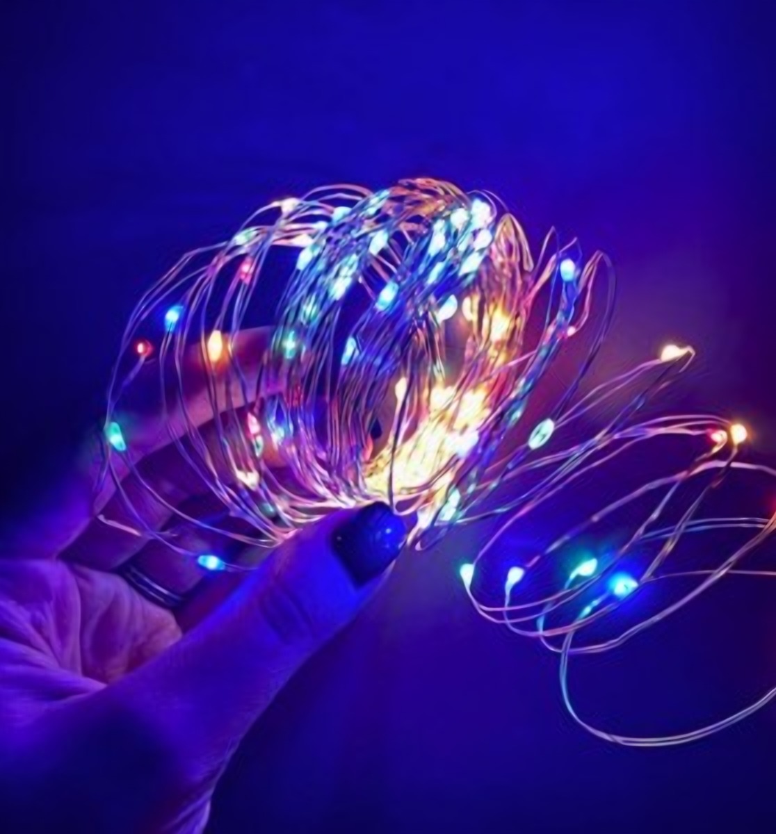 Гирлянда-нить Роса Uniel 100LED 10м разноцветная медный провод IP20
