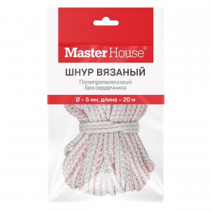 Шнур ПП вязаный 5мм 20м усиленный без сердечника цвет MASTER MOUSE