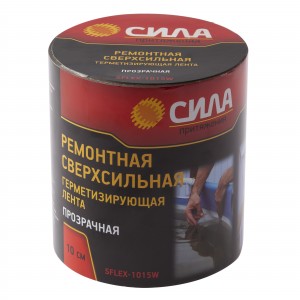 Лента герметизирующая SFLEX-1015W ремонтная сверхсильная 10смх1,5м прозрачная