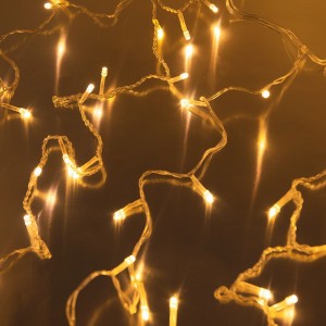 Гирлянда занавес светодиодный 200LED 2х1,8м тёплый белый прозрачный провод