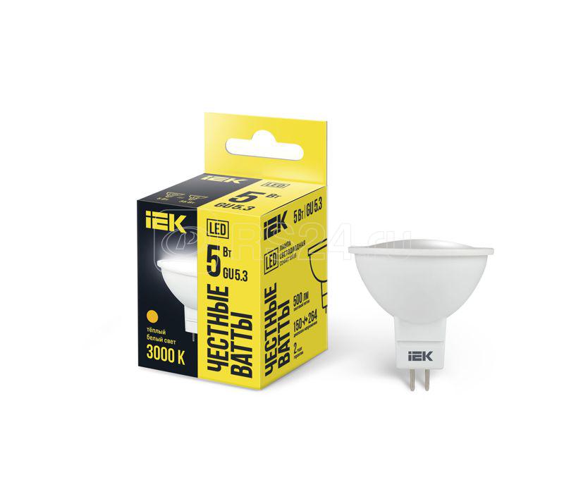 Лампа светодиодная GU5,3 5Вт 230В 3000К MR-16 IEK