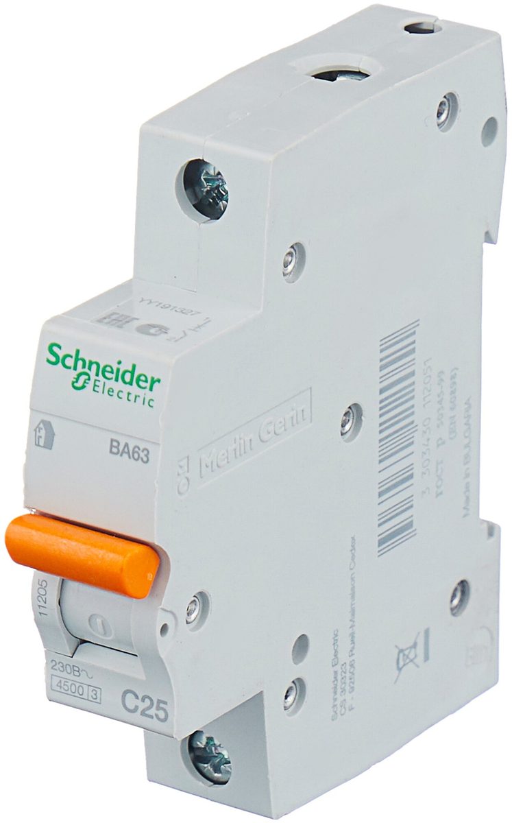 Выключатель автоматический 1П 25А C 4,5кА Schneider Electric Domovoy