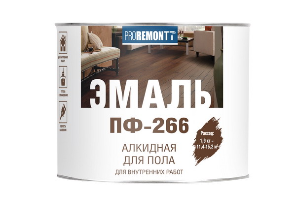Эмаль ПФ-266 Проремонт красно-коричневая 1,9кг