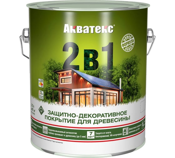 Лак-лакокрасочное покрытие Акватекс 2в1 Палисандр 2,7л