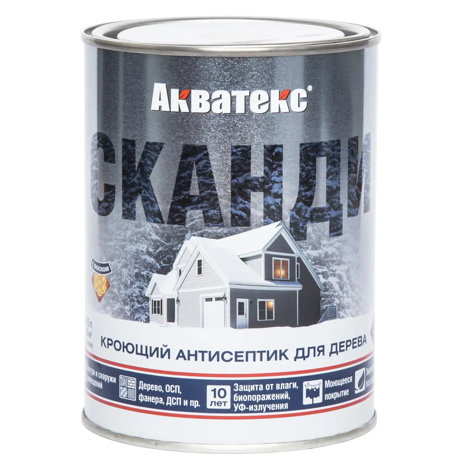 Антисептик акватекс СКАНДИ кроющий 0,75л база С айсберг