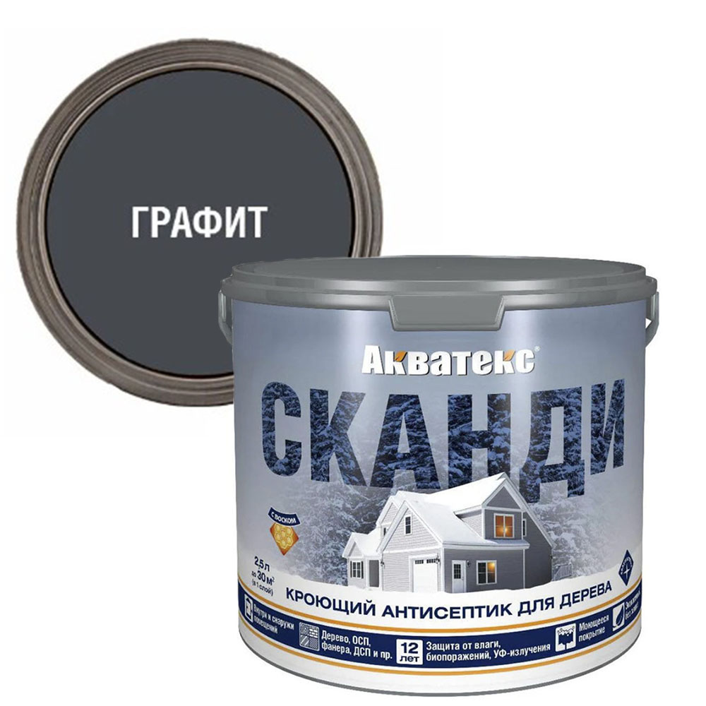Акватекс Сканди защитное средство графит 2,5л