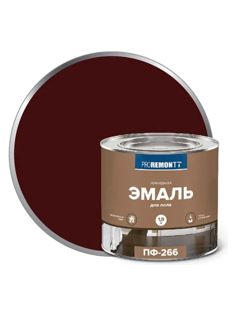 Эмаль ПФ-266 красно-коричневая ПРОРЕМОНТ 1,9кг 6 ТУ