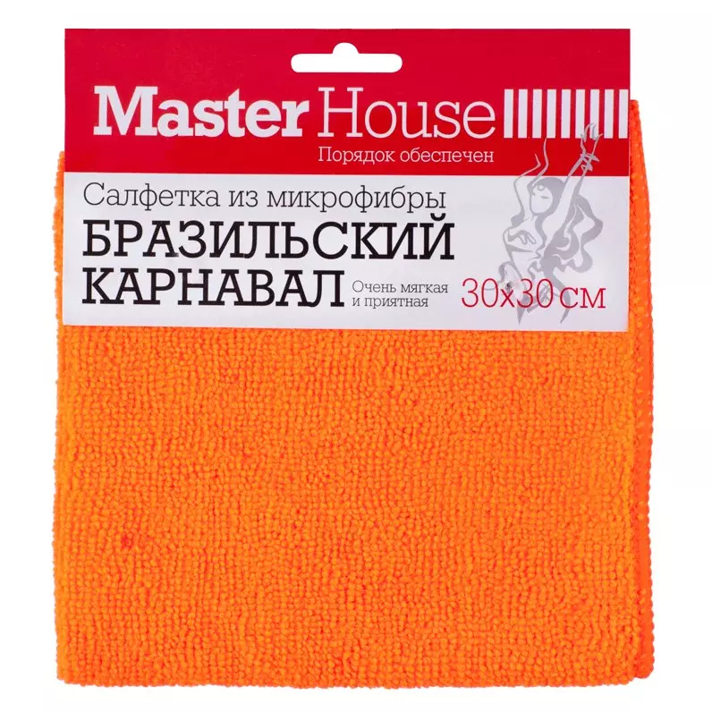 Салфетка для уборки микрофибра Master House M-01 30х30см бразильский карнавал