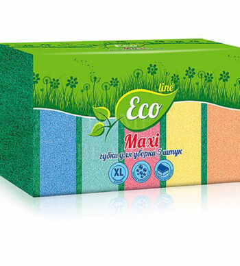 Губка для посуды ECO LINE Макси 90х60х25мм 5шт