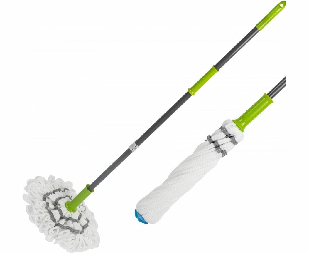 Швабра насадка верёвочная микрофибра Twist light 50,5см ручка 120см механизм отжима