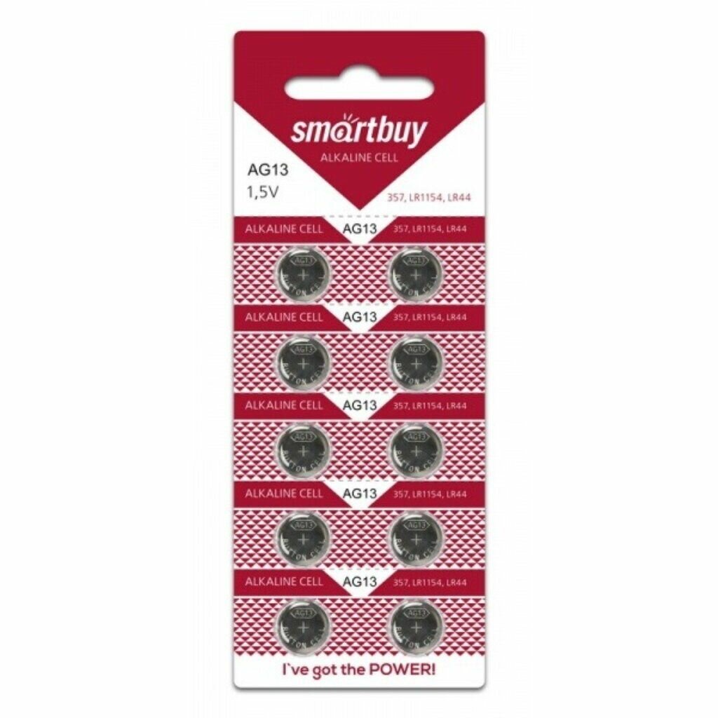Элемент питания щелочной Smartbuy AG13-10B LR44 357