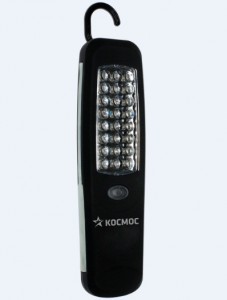 Фонарь автомобильный Космос 6002-LED 3xR6 24св/д 150лм чёрный резина магнит крючок