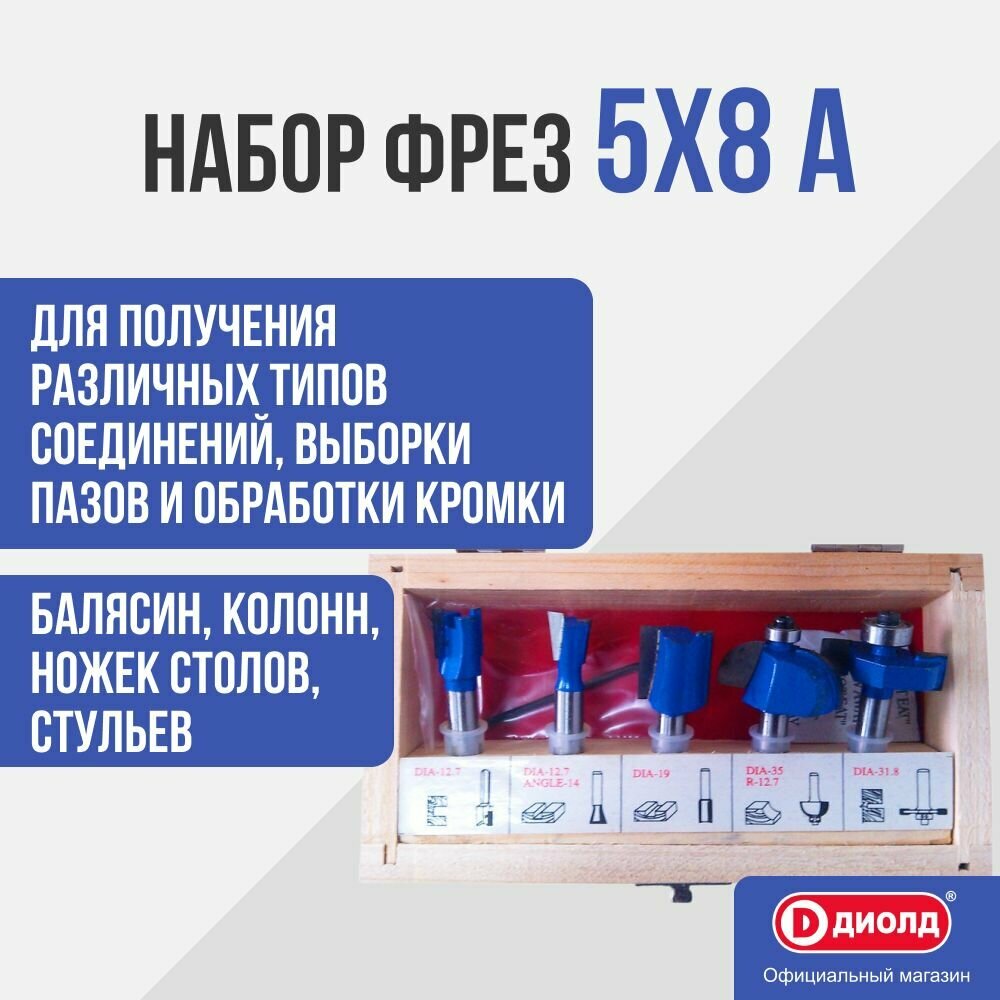 Набор фрез 5х8А Диолд