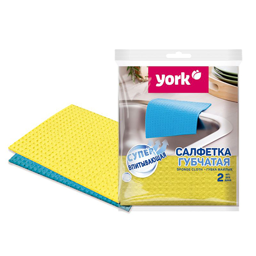 Салфетка губчатая 2шт 18х20см YORK