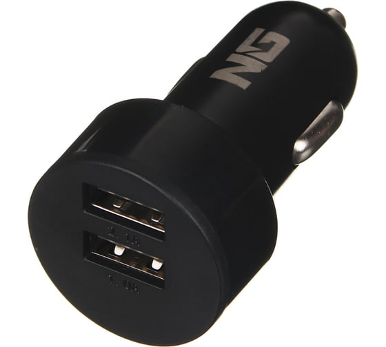 Зарядное устройство автомобильное NG 2USB 2А 12/24В пластиковое