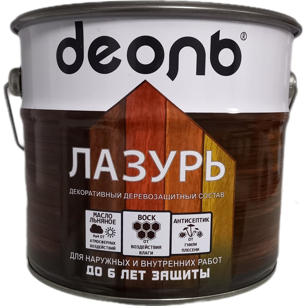 Пропитка деревозащитная Лазурь Деоль палисандр 2,7л