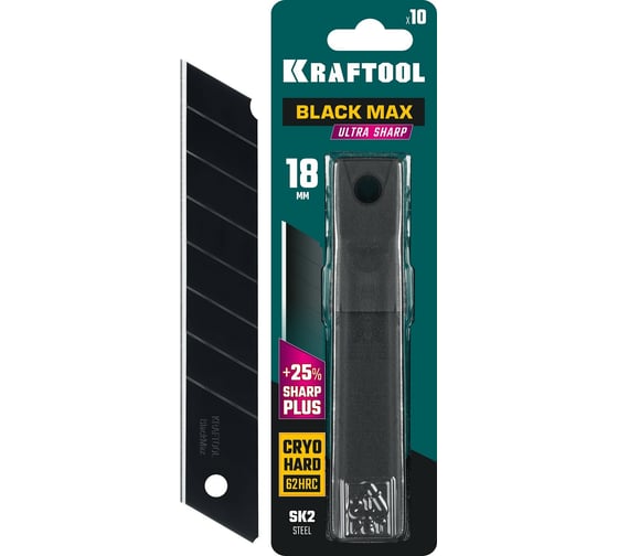 Лезвие сегментированное 8 сегментов 10шт Kraftfool black max
