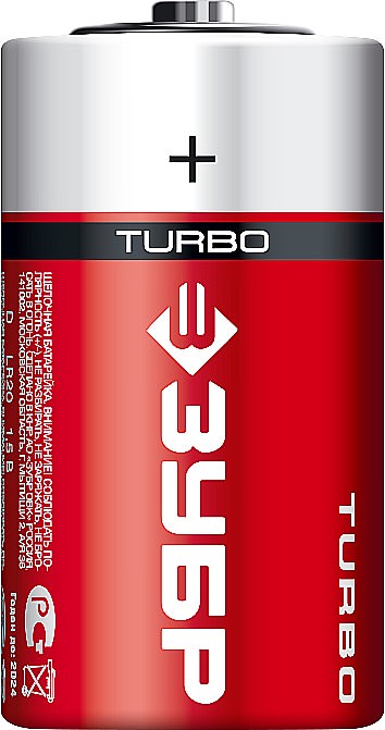 Батарейка щелочная Turbo D ЗУБР