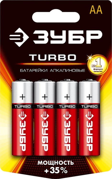 Батарейка щелочная Turbo АА ЗУБР