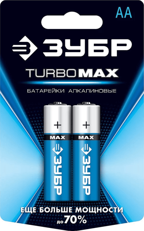 Батарейка щелочная Turbo-Max ЗУБР AA