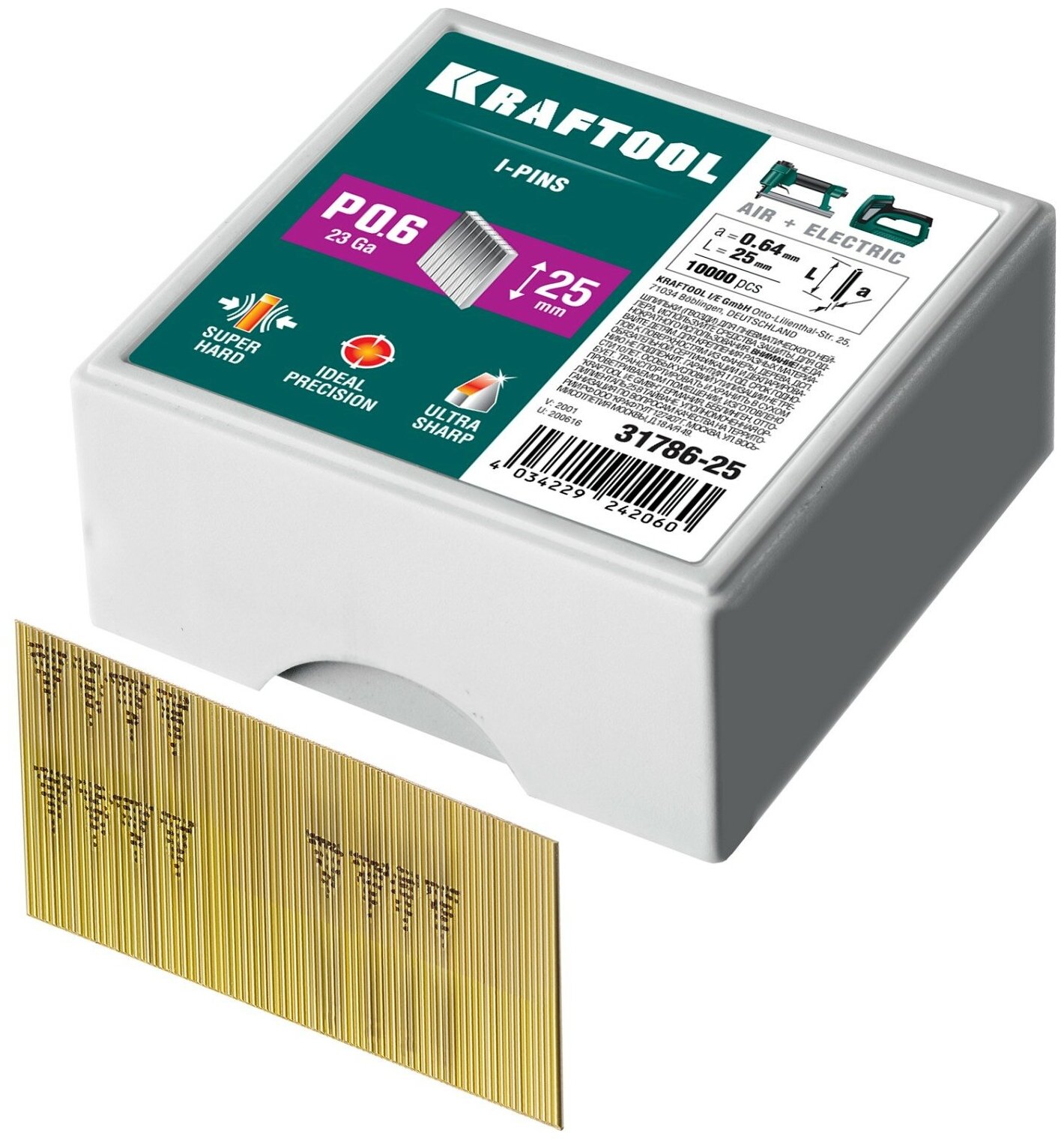 Шпилька типа PO6 25мм калибр 23GA Kraftool
