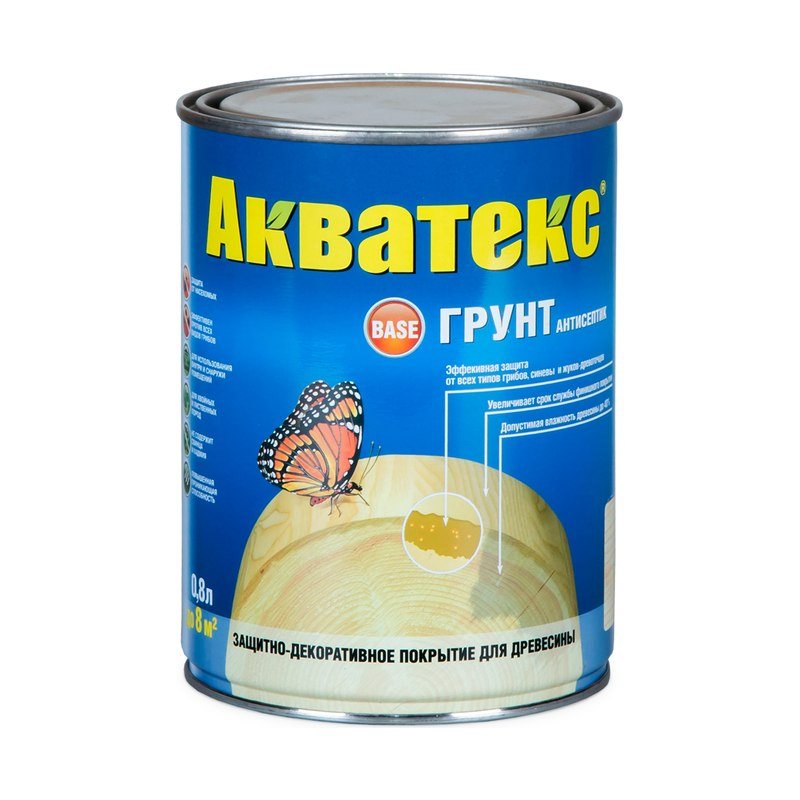 Грунт антисептик Акватекс бесцветный (0,8л)