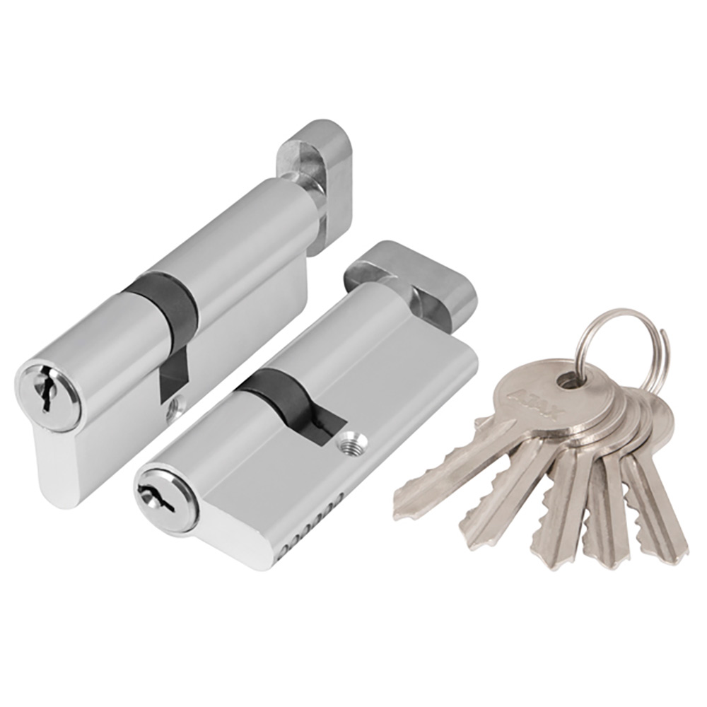 Цилиндровый механизм с вертушкой AX1002 30+10+30 хром