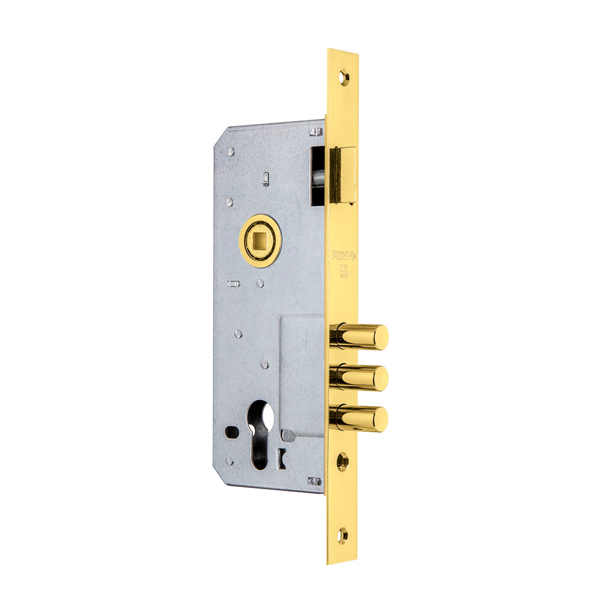 Замок врезной латунь с защелкой  152 MR 45мм  W/B KALE