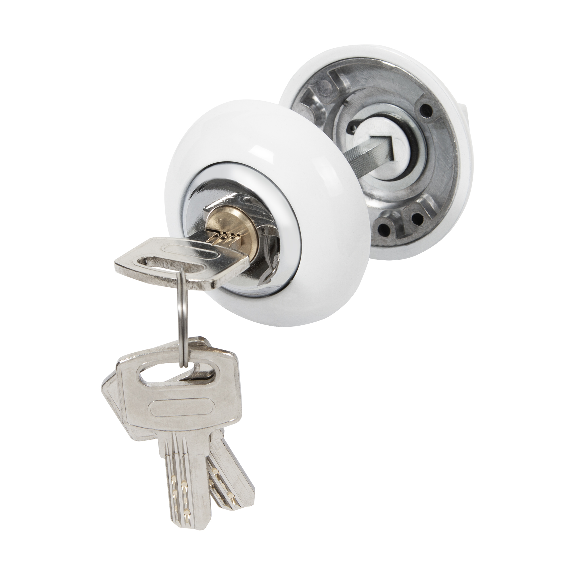 Ручка поворотная с фиксацией ключом ВК6 FIX.JR SN-3 мат.никель AJAX