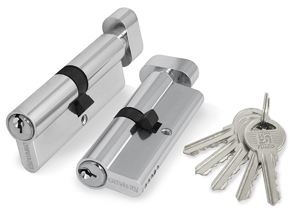 Цилиндровый механизм FUARO 1000ZMKnob80 30+10+40мм хром CP