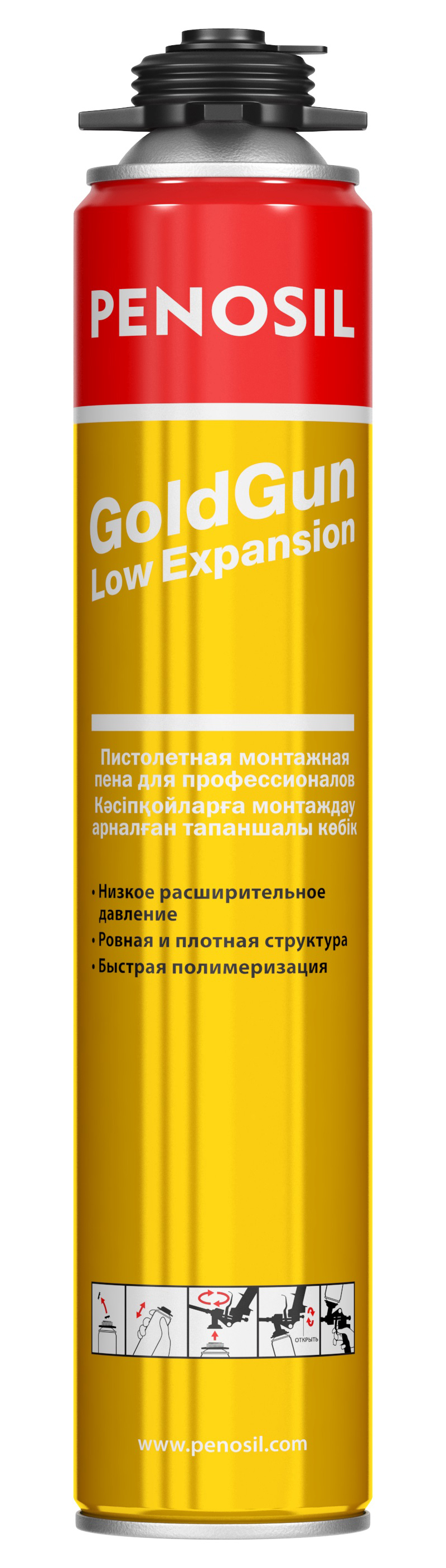 Пена монтажная проф PENOSIL GOLD GUN 750мл 50л 12/672
