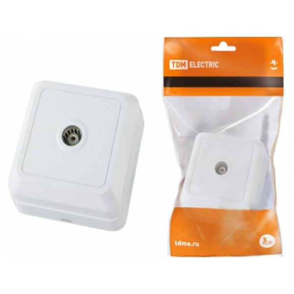 Розетка ТВ простая TDM  Белый "мама")