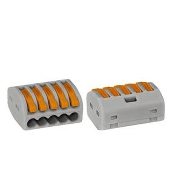 Wago 222-415 Соединитель для коммутационных коробок 5*0,08-4/2,5 кв.мм. (упаковка 5шт) 2552