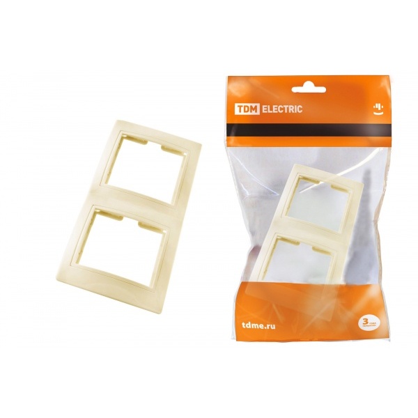 TDM Таймыр Слоновая Кость Рамка 2-местная горизонтальная SQ1814-0126