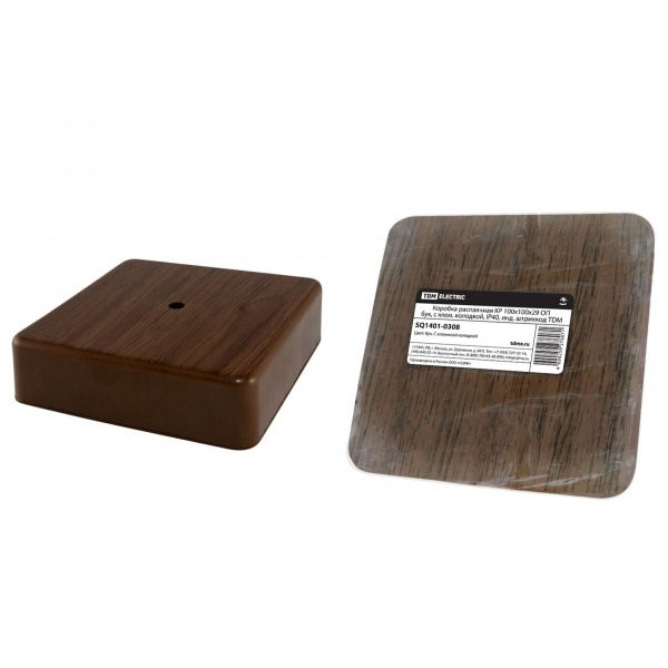 Коробка распаячная КР 100х100х29 ОП белая, IP40, инд. штрихкод TDM