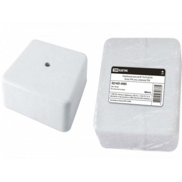 Коробка распаячная КР 75х75х28 ОП белая, IP40,